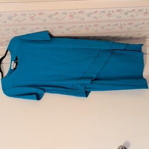 Women's Habits Asymmetrical Turquoise Top & Long Skirt Set, Size 12